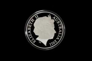The Presidents Cup 2011 $10 silver selectively gold plated proof coin, 5oz 99.9% pure silver - 2