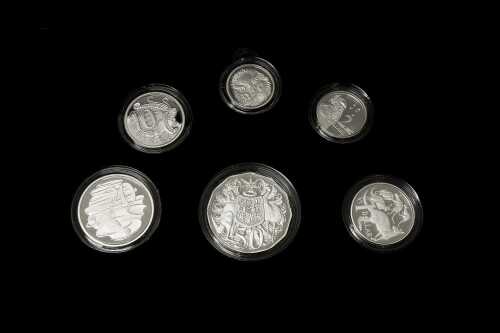 2017 Fine Silver Proof Year six-coin set totalling $3.85 and 61.62g 99.9% pure silver