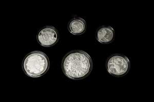 2017 Fine Silver Proof Year six-coin set totalling $3.85 and 61.62g 99.9% pure silver
