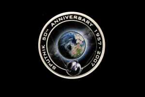Sputnik 50th Anniversary 2007 $1 silver proof coin, 31.14g 99.9% pure silver
