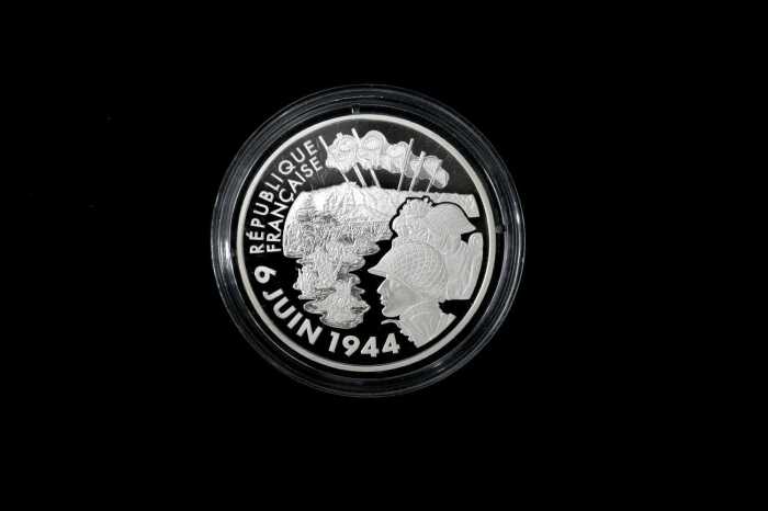 60th Anniversary of the D-Day 2004 1.5&euro; silver proof coin, 22.2g 90% pure silver