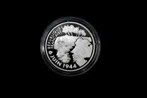 60th Anniversary of the D-Day 2004 1.5&euro; silver proof coin, 22.2g 90% pure silver