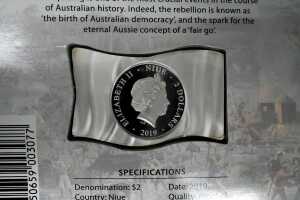 Eureka Stockade waving flag 2019 $2 silver coin, 1oz - 3