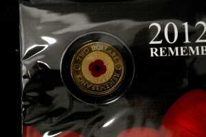 Four 2012 $2 Poppy coins - 3