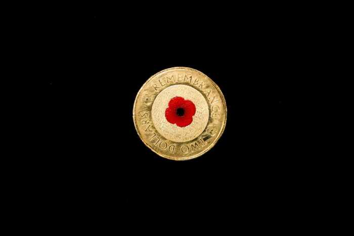 2012 $2 Red Poppy coin on RSL card