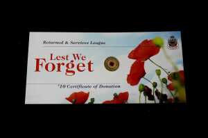2012 $2 Red Poppy coin on RSL card - 3