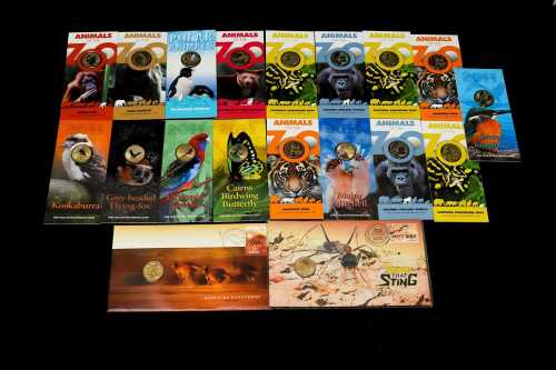 Group of assorted Animals of the Zoo themed collectable coins and PNCs