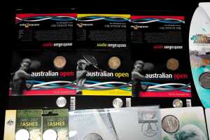 Group of assorted sporting themed collectable coins and PNCs - 2