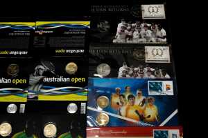 Group of assorted sporting themed collectable coins and PNCs - 3