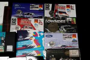 Group of assorted motor racing and sporting themed collectable coins and PNCs - 3