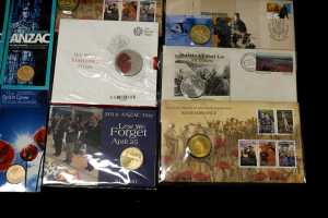 Group of remembrance themed collectable coins and PNCs - 5