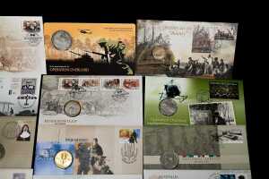 Group of assorted historical and remembrance themed collectable coins and PNCs - 5