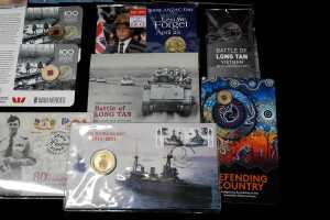 A group of Australian PNCs and coloured $2 coins, Remembrance themes. - 5