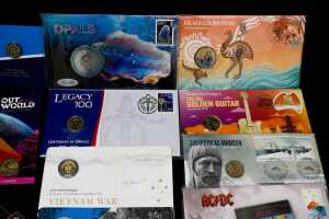 A group of uncirculated collectable coins and Philatelic Numismatic cards (PNCs) - 3