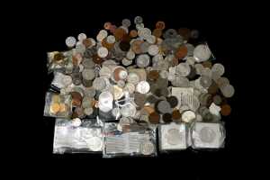 A group of assorted coins