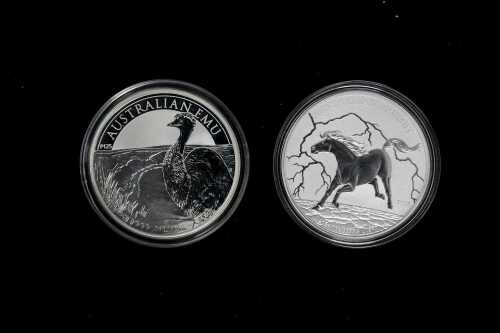 Two Australian silver proof coins, 2oz