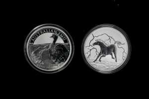 Two Australian silver proof coins, 2oz