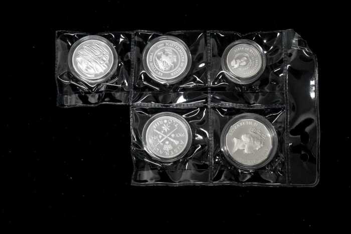 Five Australian silver proof coins