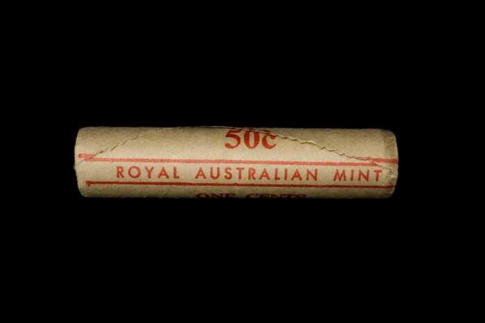A mint roll of Australian 1978 1 cent coins