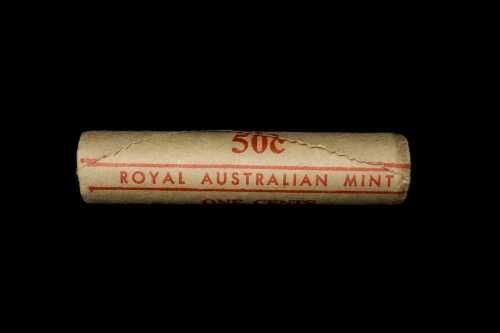 A mint roll of Australian 1978 1 cent coins