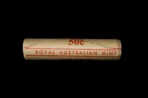 A mint roll of Australian 1978 1 cent coins