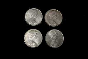 Four Australian round silver 50c coins - 2