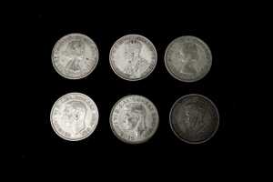 Six Australian pre-decimal silver Florin coins - 2