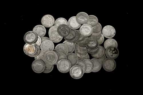 A group of Australian silver three penny coins