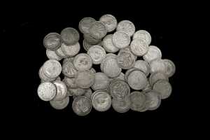 A group of Australian silver three penny coins