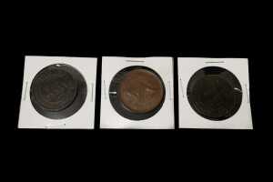 Three unusual Australian Pennies, 1916 & 1921 & 1952