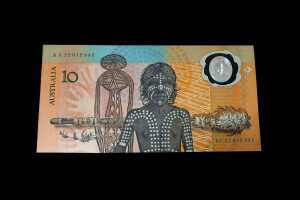 Australian Bicentennial polymer 1988 $10 bank note, AA prefix