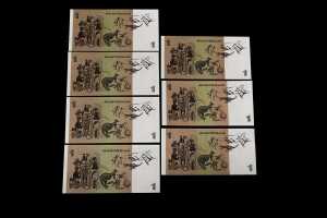 A group of Australian $1 paper bank notes - 2