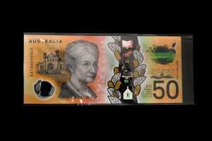 Australian First prefix $50 polymer bank note, UNC