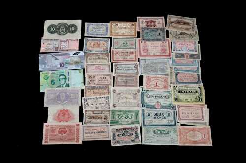 A group of international banknotes