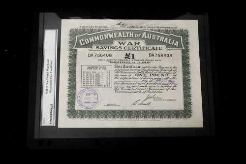 Commonwealth of Australia 1 Pound War Savings Certificate, 1942