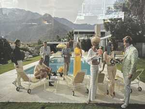 After Slim Aarons, Palm Springs Party. Framed reproduction print on paper - 2
