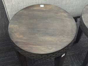 Pair of carved timber bedside tables - 2