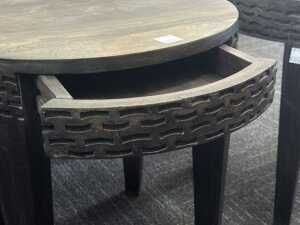 Pair of carved timber bedside tables - 3