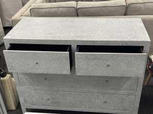 Decorative silver-finish chest of drawers - 3