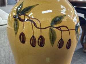 West German ceramic floor vase with olive decoration - 2