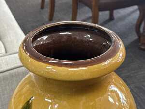 West German ceramic floor vase with olive decoration - 3