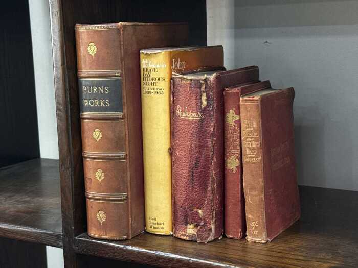 Five antique and books