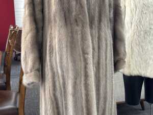 Silverblue stranded Natural Mink Coat with broderie lining - 2