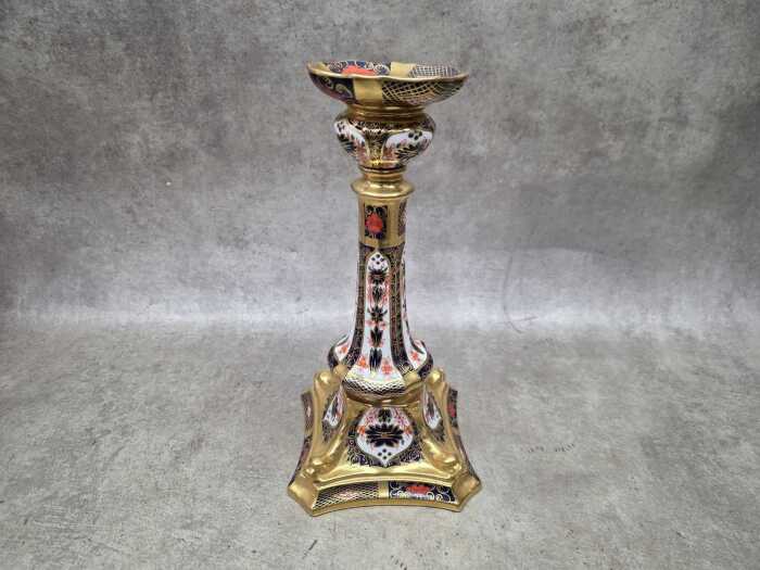 Royal Crown Derby Imari porcelain candlestick