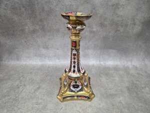 Royal Crown Derby Imari porcelain candlestick