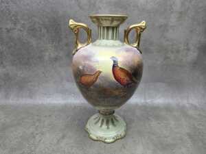 Crown Devon twin handled vase
