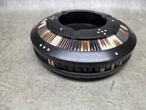 Ebony and porcupine quill lidded ashtray - 4