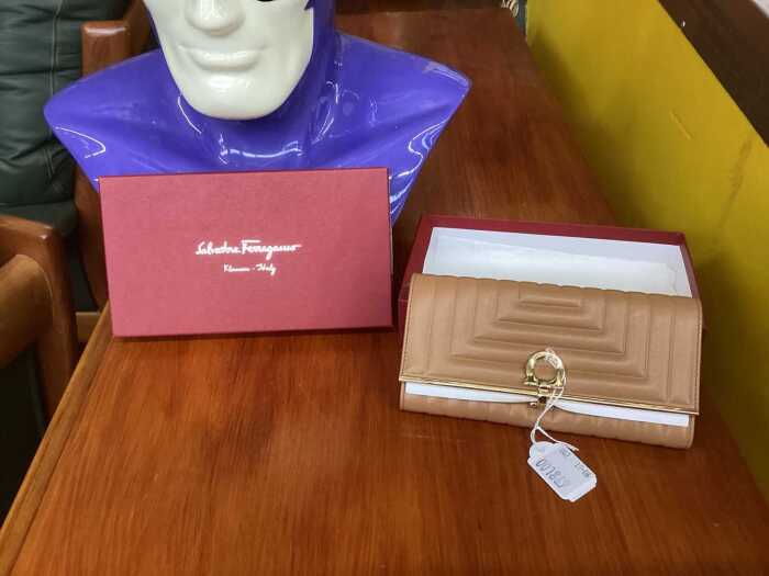 Salvatore Ferragamo Gancini continental leather quilted wallet