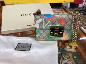 Gucci Tian GG padlock canvas shoulder bag - 3