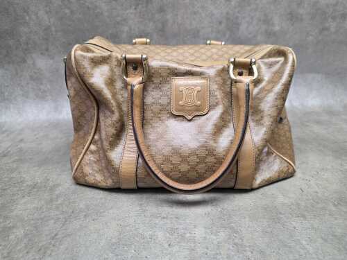 Designer-style brown handbag